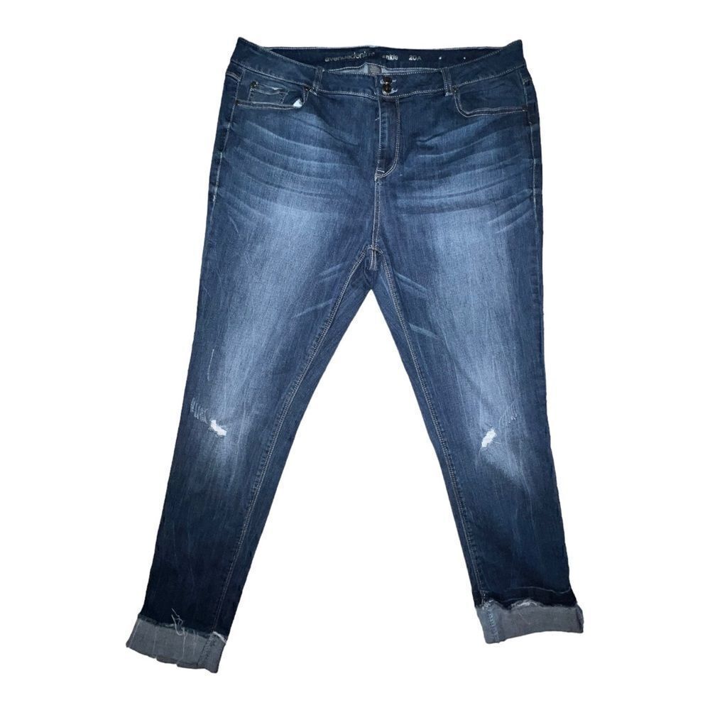 Avenue Womens Denim Jean Distressed Ankle Plus Size 20 EUC